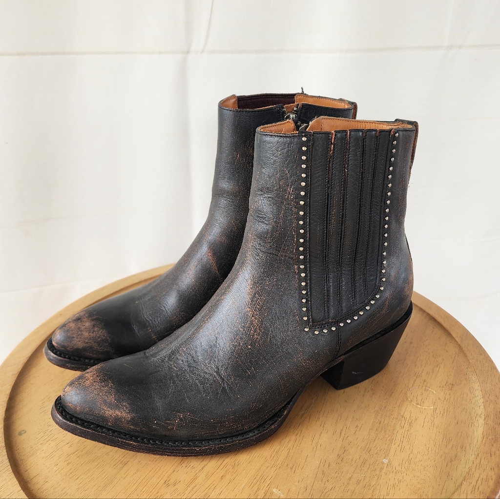 Lucchese Adele Leather Ankle Boots